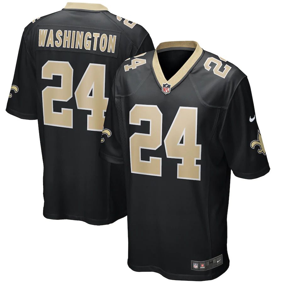Men New Orleans Saints #24 Dwayne Washington Nike Black Game Player NFL Jersey